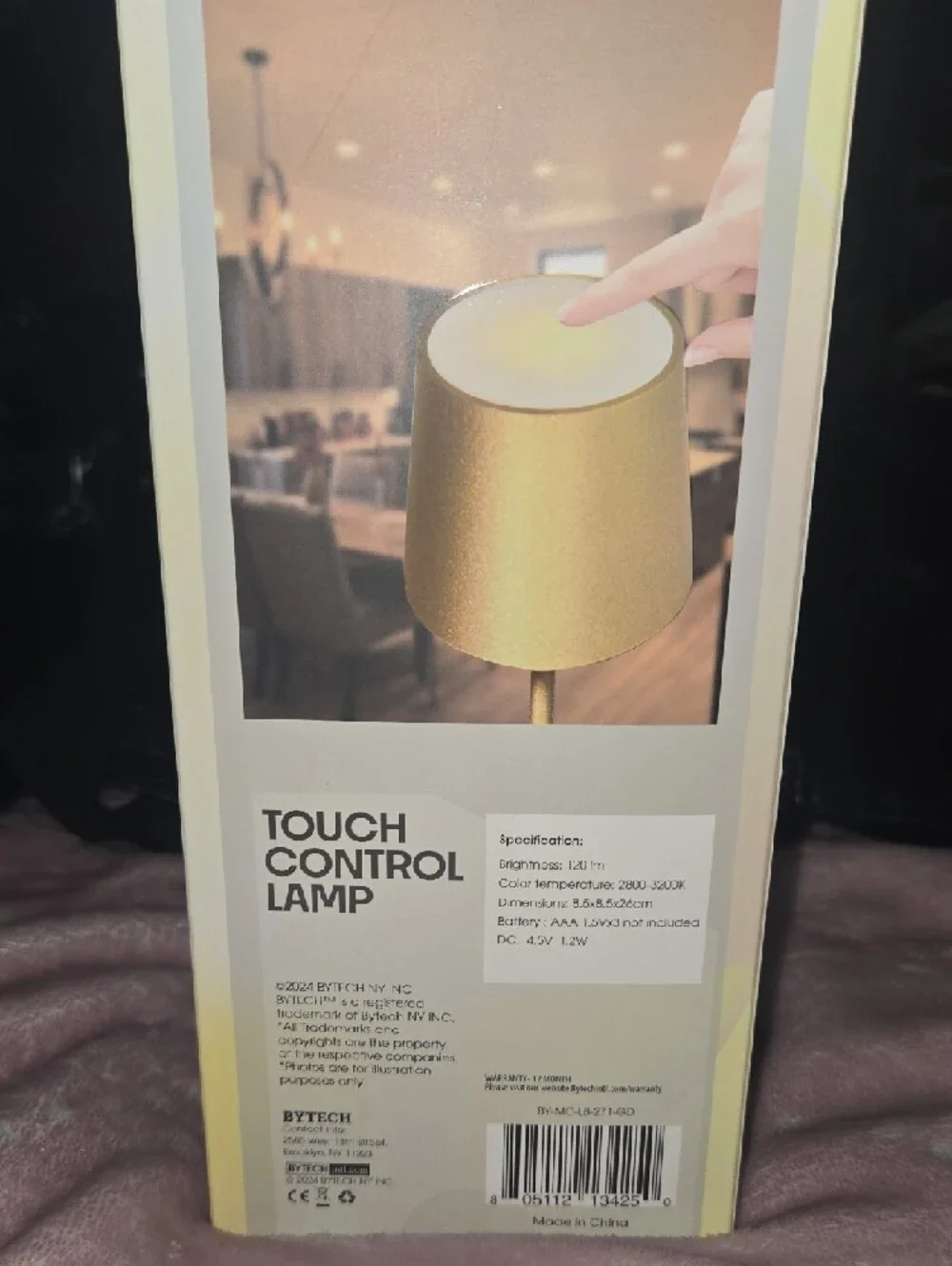 Touch Control LED Table Lamp - Gold Finish - Picture 5 of 5